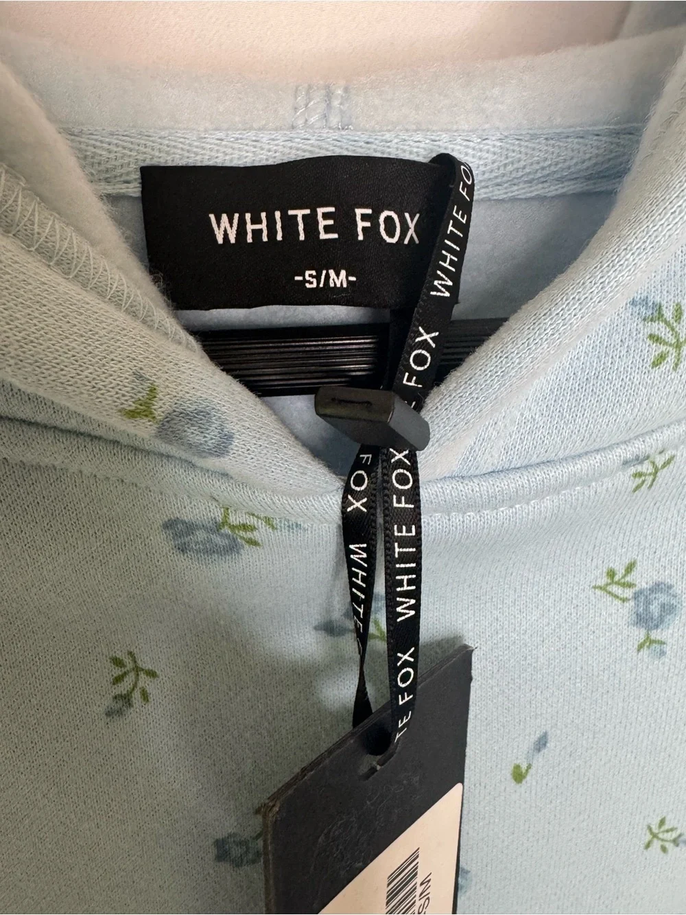 NWT White Fox Offstage Printed Oversized Hoodie Blue Ditsy Vol. 3 S/M